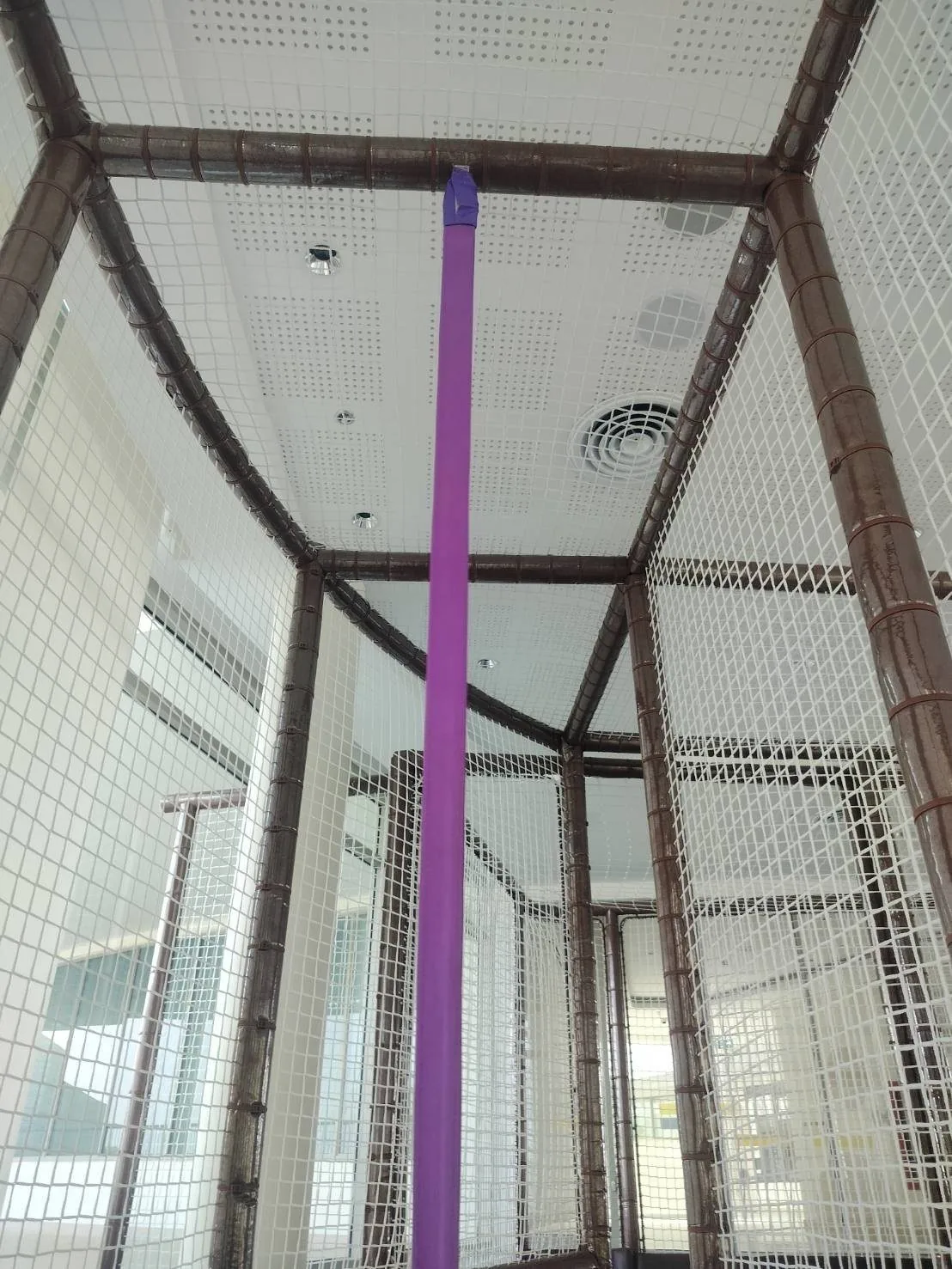 Pipe-foam pole cladding, bringing the tower up to soft-contained-play safety